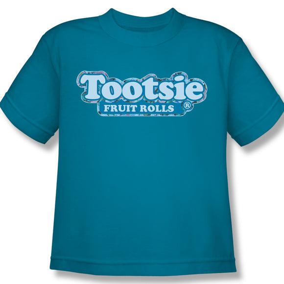 Tootsie Fruit Rolls Logo (Turquoise) Youth Tee - TootsieShop.com